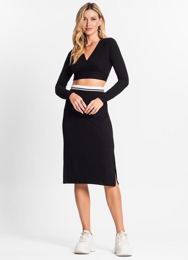 Endless - Conjunto Feminino Blusa com Saia Preto