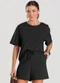 Dianna - Conjunto Feminino Blusa com Shorts Verde - variação: Preto