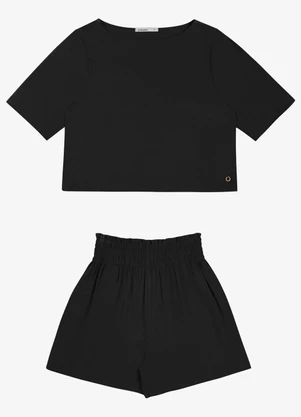 Endless - Conjunto Feminino Blusa com Shorts Preto - ENDLESS