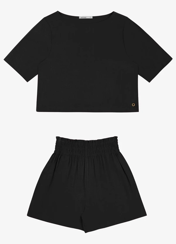 Endless - Conjunto Feminino Blusa com Shorts Preto