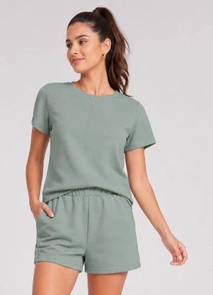 Infinita Cor - Conjunto Feminino Blusa com Shorts Verde - INFINITA COR