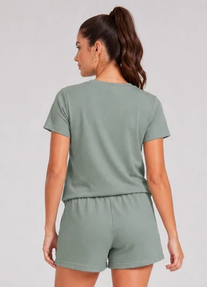 Infinita Cor - Conjunto Feminino Blusa com Shorts Verde - INFINITA COR
