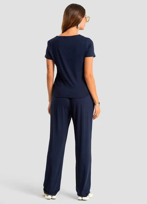 Dianna - Conjunto Feminino Blusa e Calça Azul - DIANNA