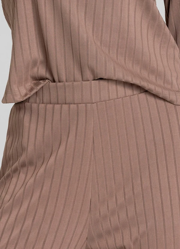 Dianna - Conjunto Feminino Blusa e Calça em Ribana Marrom 4