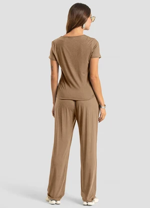 Dianna - Conjunto Feminino Blusa e Calça Marrom - DIANNA