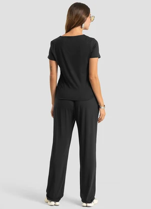 Dianna - Conjunto Feminino Blusa e Calça Preto - DIANNA