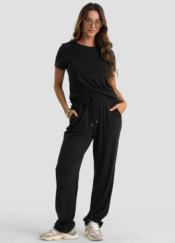 Dianna - Conjunto Feminino Blusa e Calça Preto
