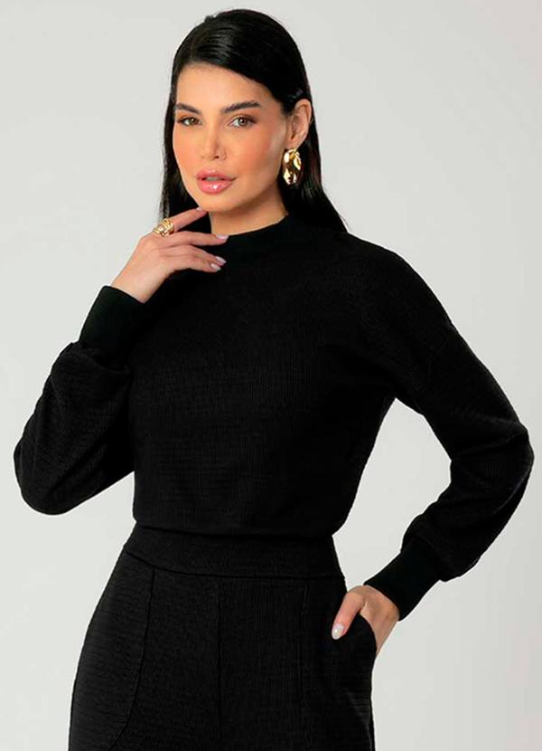 Gris - Conjunto Feminino Blusão e Calça Prática Preto 2