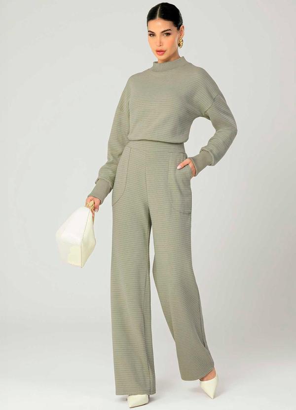 Gris - Conjunto Feminino Blusão e Calça Prática Verde