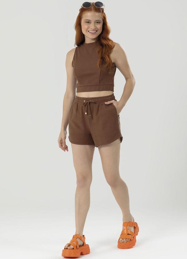 Bjoe - Conjunto Feminino Bom Bolso Marrom