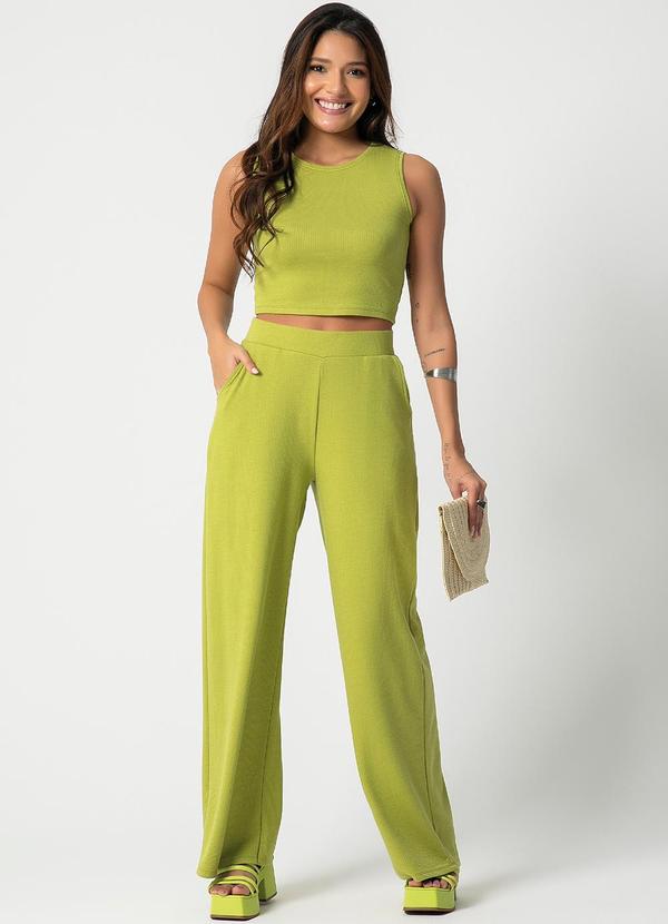Habana - Conjunto Feminino Canelado Básico Verde