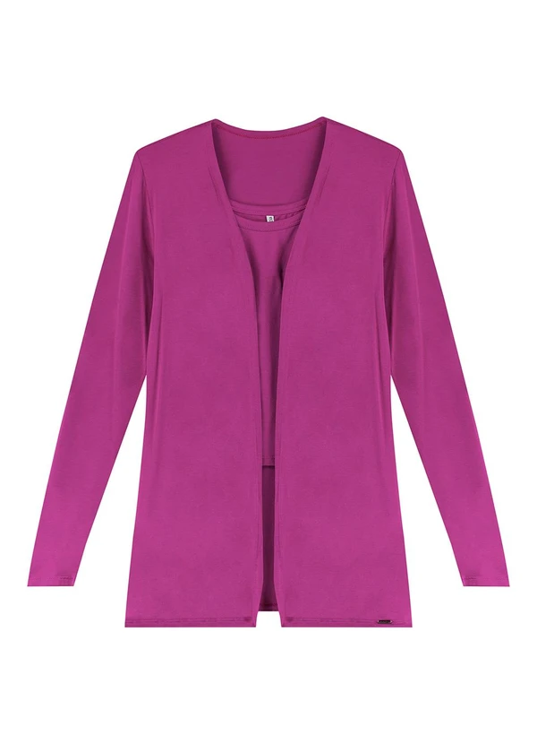 Marialícia - Conjunto Feminino Cardigan e Regata Roxo
