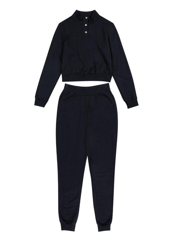 Habana - Conjunto Feminino Casaco + Calça Preto