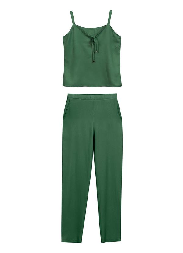 Marialícia - Conjunto Feminino com Calça e Regata Verde