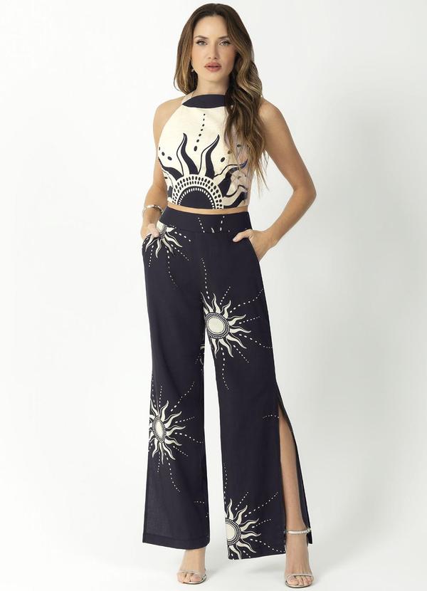 Gris - Conjunto Feminino com Estampa Rotativa Bege