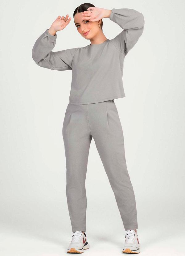Cativa - Conjunto Feminino de Moletom Comfy Cinza