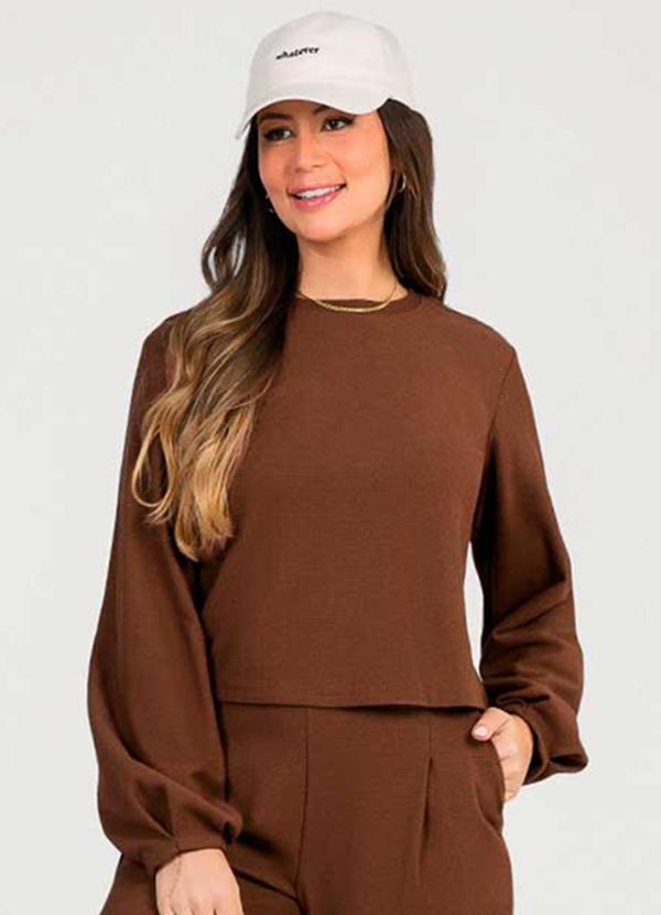 Cativa - Conjunto Feminino de Moletom Comfy Marrom