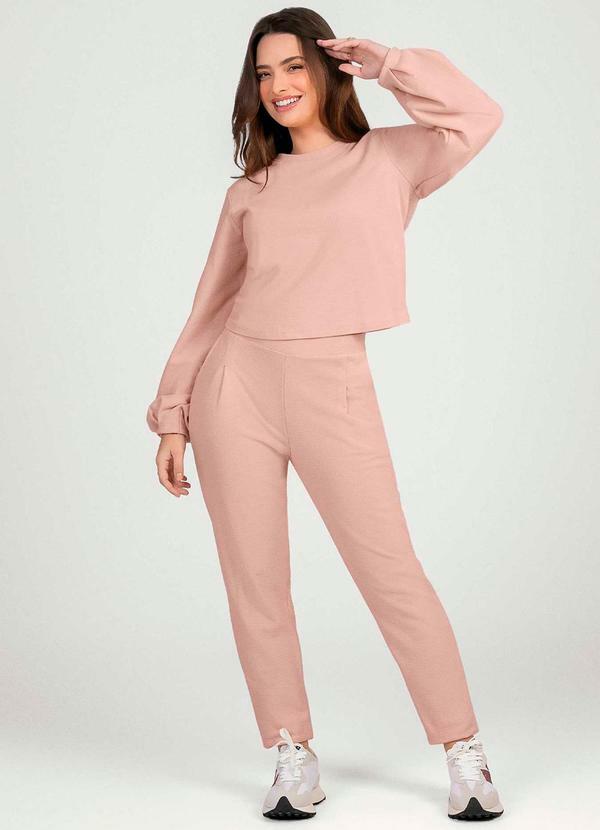 Cativa - Conjunto Feminino de Moletom Comfy Rosa