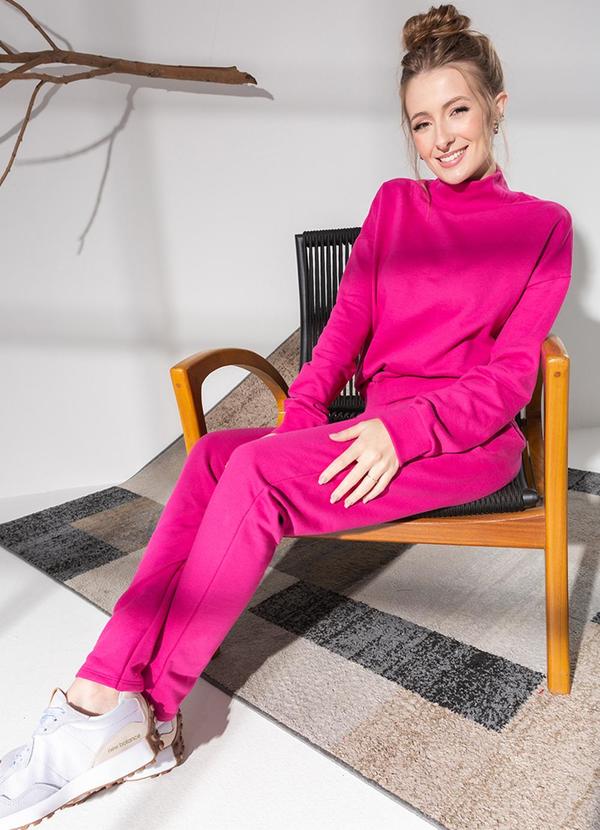 Habana - Conjunto Feminino de Moletom Peluciado Roxo