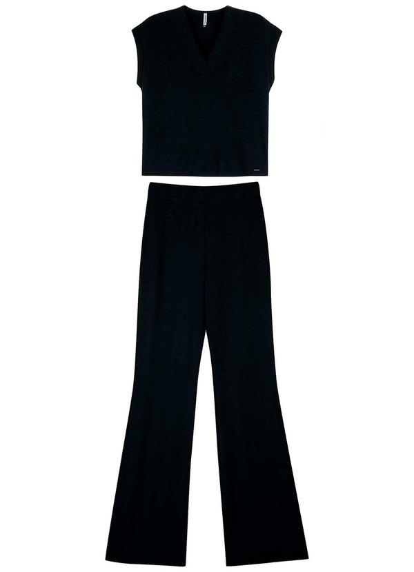 Marialícia - Conjunto Feminino Decote V Preto