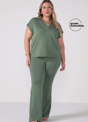 Marialícia - Conjunto Feminino Decote V Verde - MARIALÍCIA
