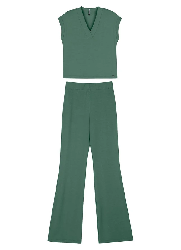 Marialícia - Conjunto Feminino Decote V Verde 3