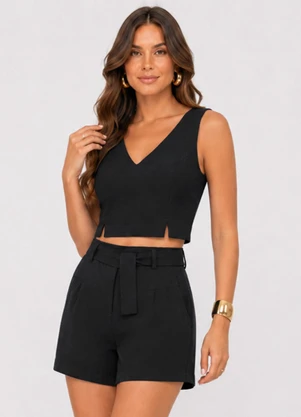 Rovitex - Conjunto Feminino em Linho Preto - ROVITEX