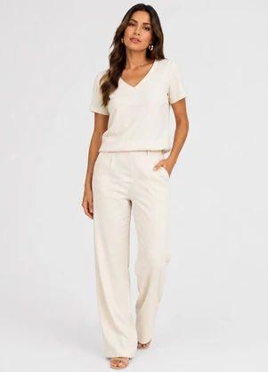Rovitex - Conjunto Feminino em Polilinho Bege - ROVITEX