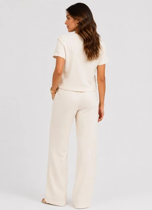 Rovitex - Conjunto Feminino em Polilinho Bege - ROVITEX