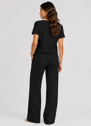 Rovitex - Conjunto Feminino em Polilinho Preto - ROVITEX