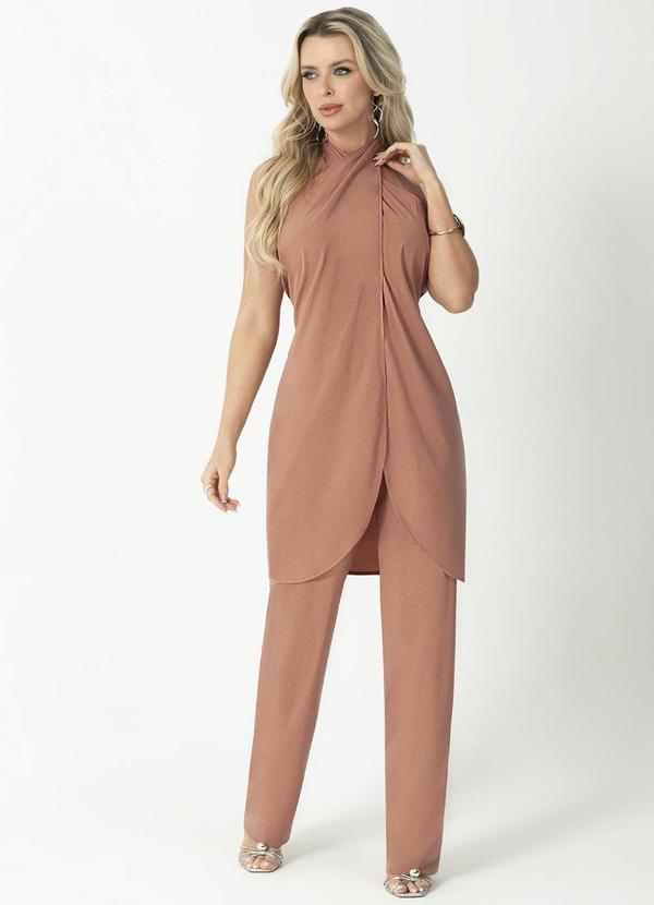 Gris - Conjunto Feminino em Tecido Perolado Bege