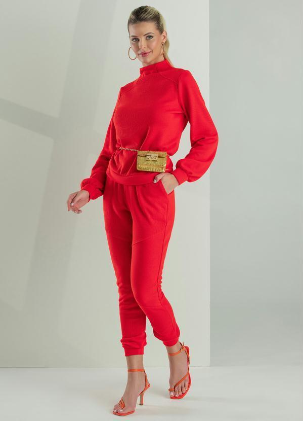 Gris - Conjunto Feminino em Tricô Eternity Laranja