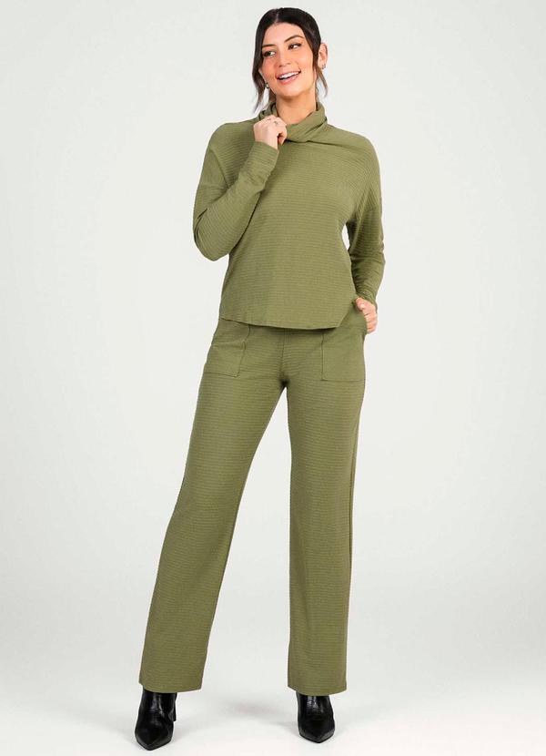 Cativa - Conjunto Feminino em Tricô Texturizado Verde