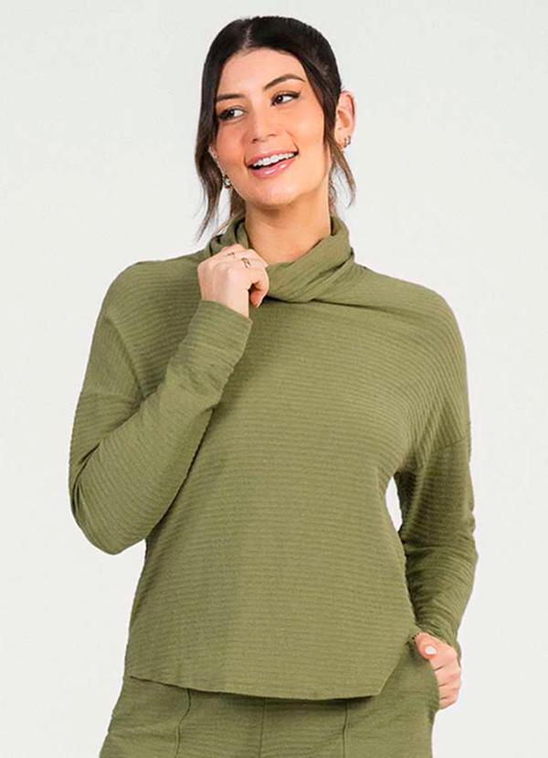 Cativa - Conjunto Feminino em Tricô Texturizado Verde 2