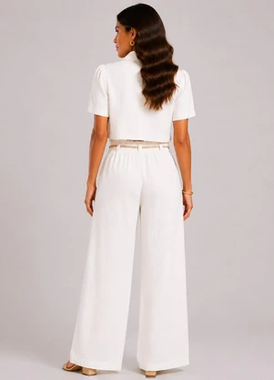 Rovitex - Conjunto Feminino em Viscolinho Branco - ROVITEX
