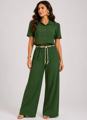 Rovitex - Conjunto Feminino em Viscolinho Verde - ROVITEX