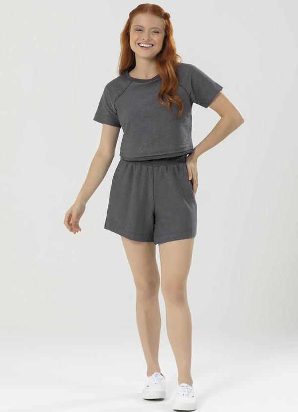 Bjoe - Conjunto Feminino Estiloso com Brilho Cinza