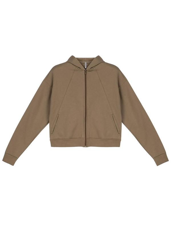 Marialícia - Conjunto Feminino Jaqueta e Calça Moletom Marrom 2