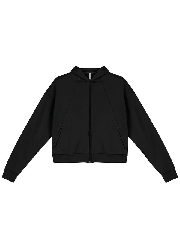 Marialícia - Conjunto Feminino Jaqueta e Calça Moletom Preto 3