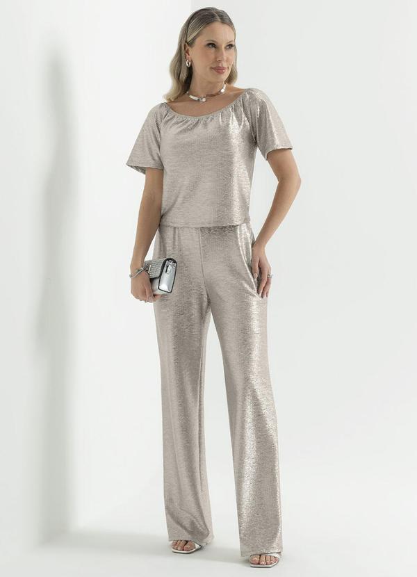 Cativa - Conjunto Feminino Metalizado Bege