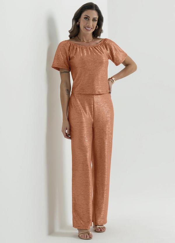 Cativa - Conjunto Feminino Metalizado Laranja