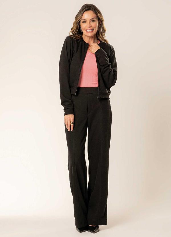Cativa Conjunto Feminino Moderno de Moletom Preto