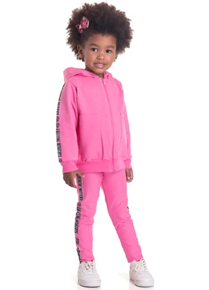 Outlet - Conjunto Feminino Molecotton com Glitter Rosa - OUTLET