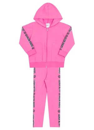 Outlet - Conjunto Feminino Molecotton com Glitter Rosa - OUTLET
