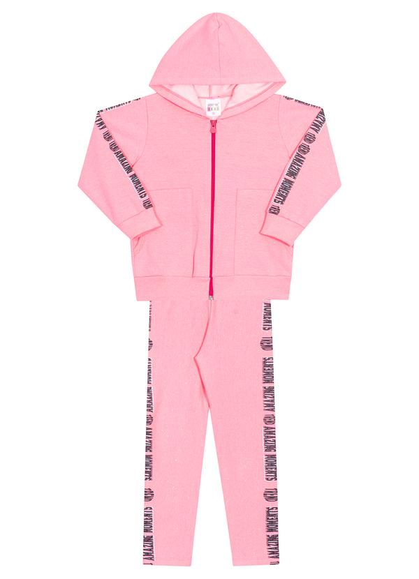 Sempre Kids - Conjunto Feminino Molecotton Glitter Rosa