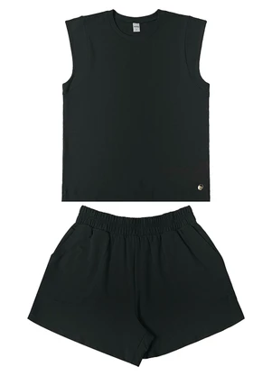 Rovitex - Conjunto Feminino Regata com Shorts Preto - ROVITEX