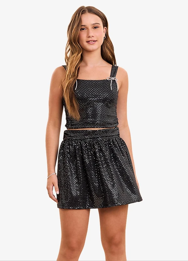 Minty - Conjunto Feminino Regata com Shorts Preto