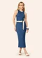 Endless - Conjunto Feminino Regata e Saia em Ribana Azul - variação: Azul