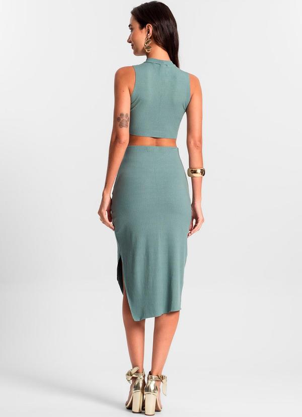 Rovitex - Conjunto Feminino Saia Midi e Cropped Ko Azul 2