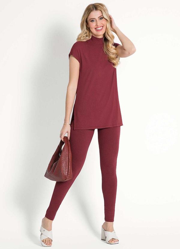 Habana - Conjunto Feminino Sofisticado Vermelho